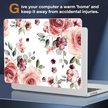 CISSOOK Compatible with MacBook Air 13 inch Case M2 M3 M4 M5 | A3449 A3240 A3113 A2681, 5in1 Set Hard Shell Case Keyboard Cover for MacBook Air 13.6 inch 2022 - 2026, Flower - color: Air13.6inch-Begonia flowers