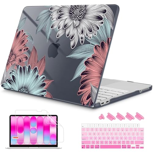 Mektron Case for 2026 MacBook Neo 13-inch A18 Pro chip A3404 Laptop Cover with 13-inch (Diagonal) Liquid Retina Display+ Keyboard Cover+ Screen Protector, Blooming Chrysanthemums - color: Blooming Chrysanthemums