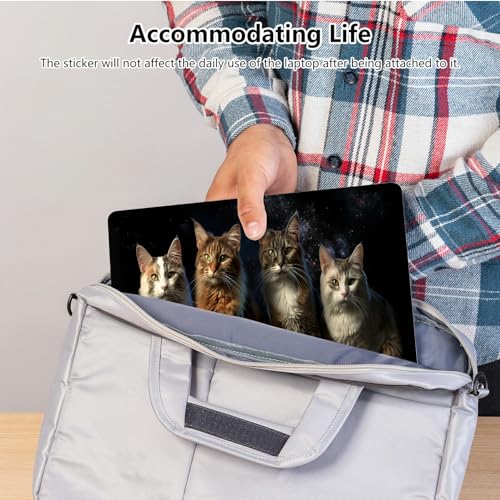 Universal Laptop Skin Sticker with 2 Wrist Pad Skins, Waterproof Scratch Resistant Vinyl Laptop Cover Decal, Cut to Fit for 11–15.6 Inch MacBook HP Dell Lenovo, Multiple Cats - color: Multiple Cats