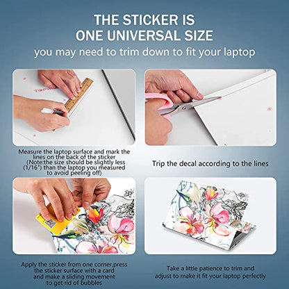 Laptop Skin Sticker Decal 15-15.6 Inches, Universal Reusable Vinyl Sticker for 12.1 13 13.3 14 15.4 Inches Netbook/Notebook PC, Waterproof & Scratch-Resistant (Gorgeous Flowers) - color: Gorgeous Flowers