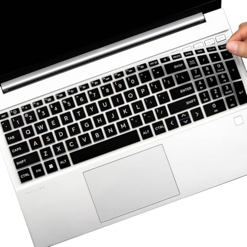 Keyboard Cover for HP 15.6" Laptop 15-fc 15-fd Series， HP Laptop AI 15 15.6"/Laptop AI 17 17.3", HP 15z-fc000 15t-fd000/fd100 15-fc0099nr 15-fd0023dx 15-fd0005dx 15-fc0025dx 15-fd0883nr 15-fc0093dx - color: Black