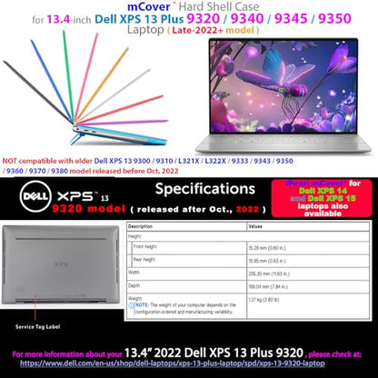 mCover Case ONLY Compatible for 2022~2023 13.4" Dell XPS 13 Plus 9320 non-2-in-1 Series Traditional Notebook Computers(NOT Fitting Other Dell Models) - Blue - color: Blue