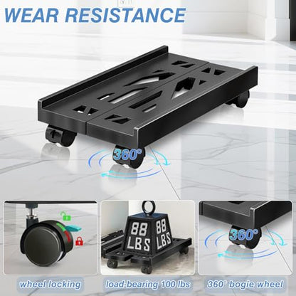 Pc Stand for Floor, Adjustable Computer Tower Stand for Carpet,Mobile CPU Stand with 4 Rolling Caster Wheels, PC Tower Stand Fits Most PC Under Desk-D-Black - color: D-Black