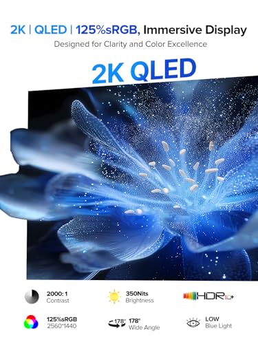 UPERFECT QLED Portable Monitor Touchscreen 24.5'' 165Hz Gaming Monitor 2K 125% sRGB 2000:1, FreeSync 0.1ms, Built-in 180° Adjustable Stand/VESA, USB-C HDMI Second Screen for Laptop PC Game Console - size: 24.5"