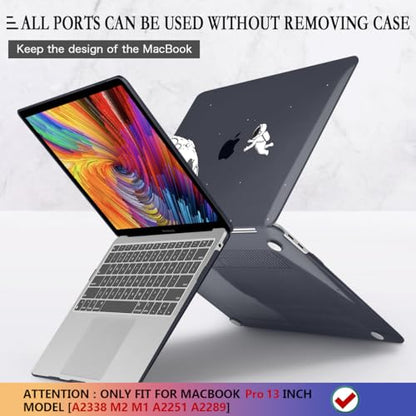 CISSOOK Black Astronaut Case Compatible with MacBook Pro 13 Inch 2020-2025 | 4in1 Set Plastic Hard Shell with Keyboard Cover for MacBook Pro 13 M2 M1 with Touch Bar A2338 A2251 A2289 - color: Pro13inch-Astronaut