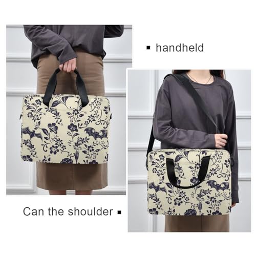 Goth Bat Flower Laptop Case 15.6 inch Computer Bag | Waterproof Laptop Briefcase Laptop Bag for Women & Men - color: Goth Bat Flower