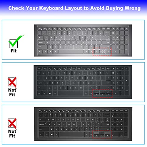 Keyboard Cover for 2026 2025 Dell 15 Laptop DC15250 DC15255 15.6" Dell Inspiron 15 3510 3511 3515 3525 3530 3535 5510 5515 5518 7510 15.6", Vostro 3510 3520 3530 5510 5515 15.6, Inspiron 7610 - color: Black