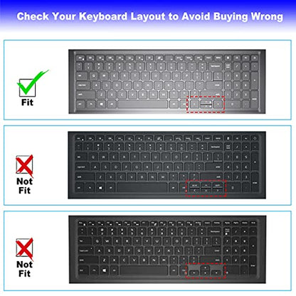 Keyboard Cover for 2026 2025 Dell 15 Laptop DC15250 DC15255 15.6" Dell Inspiron 15 3510 3511 3515 3525 3530 3535 5510 5515 5518 7510 15.6", Vostro 3510 3520 3530 5510 5515 15.6, Inspiron 7610 - color: Black