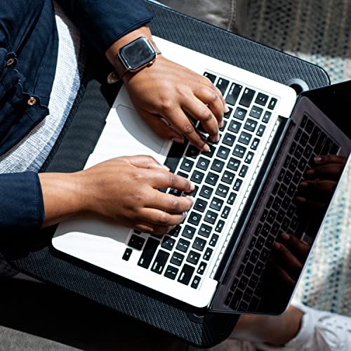 LAPGEAR Memory Foam Lap Desk with Wrist Rest and Media Slot - Medium - Black Carbon - Fits up to 15.6 Inch Laptops and Most Tablet Devices - Style No. 91338 - color: Black Carbon