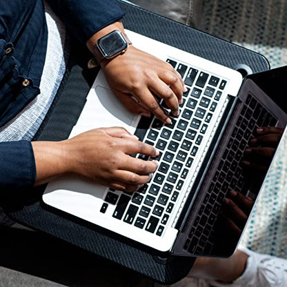 LAPGEAR Memory Foam Lap Desk with Wrist Rest and Media Slot - Medium - Black Carbon - Fits up to 15.6 Inch Laptops and Most Tablet Devices - Style No. 91338 - color: Black Carbon