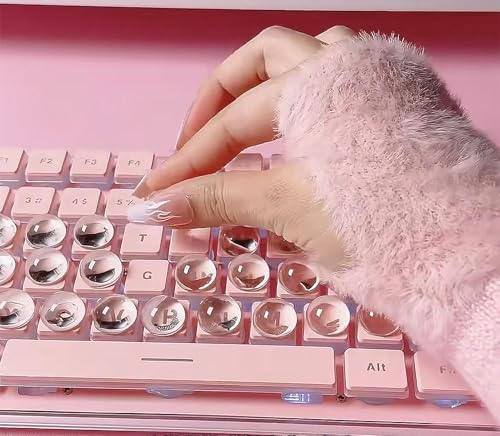 100 Pcs Glass Silicone Nail Art Typing Stickers, Clear Glass Long Nail Keyboard Cover, Reusable Adhesive Protective Nail Stickers for Laptop, PC, Desktop
