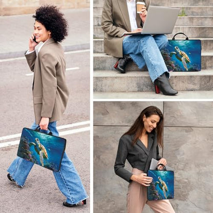 Laptop Bag,14 15 15.6 inch Laptop Case Sleeve,Computer Case Sleeve for Laptop with Handle for Women Men,Laptop Carrying Case for MacBook,Dell,Lenovo,Notebook Computer,Cute Sea Turtle - color: Cute Sea Turtle