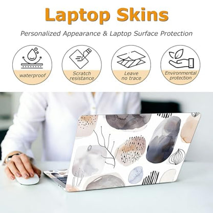 Universal Laptop Skin Sticker with 2 Wrist Pad Decals, 3-Piece Removable Vinyl Laptop Cover, Abstract Art Waterproof Anti-Scratch, Easy-Trim Fit for 13.3" 14" 15.6" Laptops - color: Abstract Art