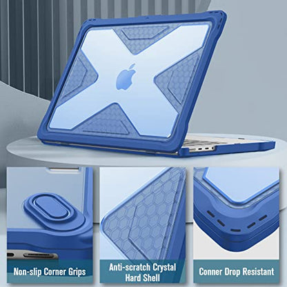 Fintie Case for MacBook Pro 14 Inch A3426 A3427 A3434 A3401 A3185 A3112 A2992 A2918 A2779 A2442 with M5 M4 M3 M2 M1 Chip (2021-2026) - Heavy Duty Rugged Hard Shell Cover, Blue - color: Blue