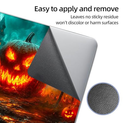 Universal Laptop Skin Sticker Decal, 12"-15.6" Aesthetic Vinyl Wrap, Halloween Pumpkin Castle Waterproof Notebook Cover Art Protector for MacBook HP Dell Lenovo, Fits 13" 14" 15" 15.6" - color: Halloween Pumpkin Castle