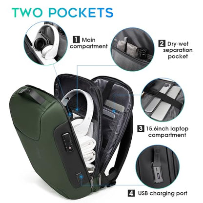 BANGE Tech Laptop Backpack for Men and Women - color: Green
