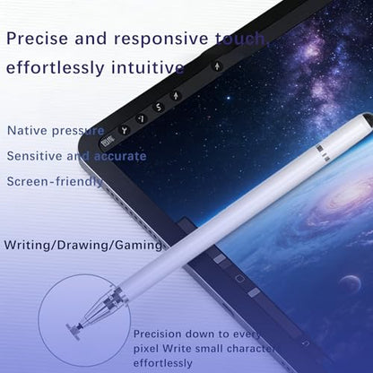 3 in 1 Stylus Pens for Touch Screens, High Sensitivity & Precision Capacitive Stylus for Apple iPad iPhone Tablets Samsung Galaxy All Universal Touchscreen Devices (White)