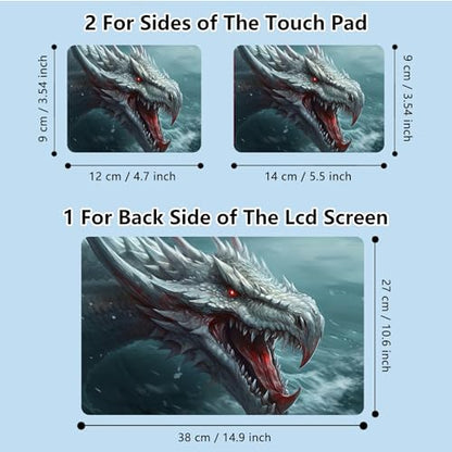 Universal Laptop Skin Sticker with 2 Wrist Pad Skins, Waterproof Scratch Resistant Vinyl Laptop Cover Decal, Cut to Fit for 11–15.6 Inch MacBook HP Dell Lenovo, Ferry Dragon - color: Ferry Dragon