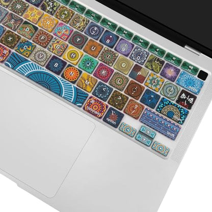 Silicone Keyboard Cover for MacBook Air 13 inch 2021 2020 Model A2179 A2337 M1 Chip, Bohemian - color: Bohemian