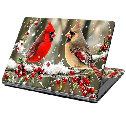 Laptop Skin Sticker Decal 12" 13" 13.3" 14" 15" 15.6",Waterproof Scratch Resistant Vinyl,Reusable Easy to Apply,for MacBook HP Dell Notebooks Netbooks Laptop,2 Wrist Pads,Cardinal Bird Tree - color: Cardinal Bird Tree
