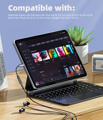 USB C to 3.5mm Headphone Jack Adapter for Samsung Galaxy A16 A17 A35 A37 A56 5G S23 S24 S25 S26 Ultra, Google Pixel 10a/Pro 9a 8, Motorola razr, iPhone, iPad Air, iPad Pro, 2 Pack