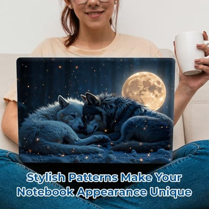 Reusable Universal Laptop Skin Sticker, Cut to Fit for 11.6–15.6 Inch Laptops, Waterproof Protective Film, No-Residue - Lunar Wolves - color: Lunar Wolves