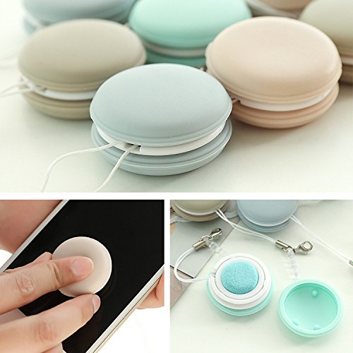 4pcs Cute Macaron Screen Cleaner Set, Mini Phone Cleaning Kit with Strap, Reusable Washable Soft Cloth for Smartphone Glasses Camera Laptop Lens