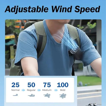 Car Clip on Fan with LED Display, Backseat Fan, USB Rechargeable Powerful Cooling Fans, 360° Rotation, 100 Speeds Adjustable, USB Rechargeable, 2025 New Clip on Fans for Car (White)