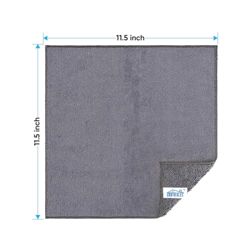 HOMEXCEL Grey Microfiber Cleaning Cloth, 12 Pack Premium Microfiber Towels for Cars, Lint Free, Scratch-Free, Highly Absorbent, Reusable Cleaning Rags for Car, Household, Kitchen, Window, 11.5"X11.5" - color: Grey