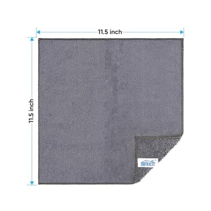 HOMEXCEL Grey Microfiber Cleaning Cloth, 12 Pack Premium Microfiber Towels for Cars, Lint Free, Scratch-Free, Highly Absorbent, Reusable Cleaning Rags for Car, Household, Kitchen, Window, 11.5"X11.5" - color: Grey