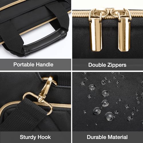 MOSISO Laptop Shoulder Bag, Computer Bags | Laptop Messenge Bag with Front Inverted Trapezoid Quilted Pocket