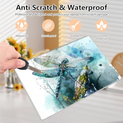 Laptop Skin Sticker Decal 15.6 Inch,12 13 13.3 14 15 15.6 in Laptop Netbook Skins for Notebook,Art Decal Removable Waterproof Scratch Resistant,Universal Vinyl Cover,Dragonfly Watercolor - color: Dragonfly Watercolor