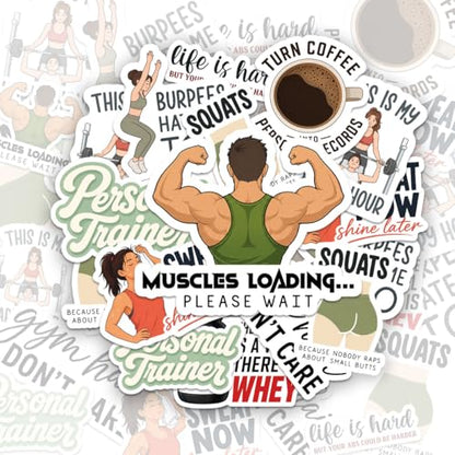 10Pcs Personal Trainer Stickers Fitness Motivation Vinyl Decals Waterproof Personal Trainer Sticker Pack for Laptop Water Bottle Journal, Gym Gift for Trainers Clients Athletes - color: Personal Trainer