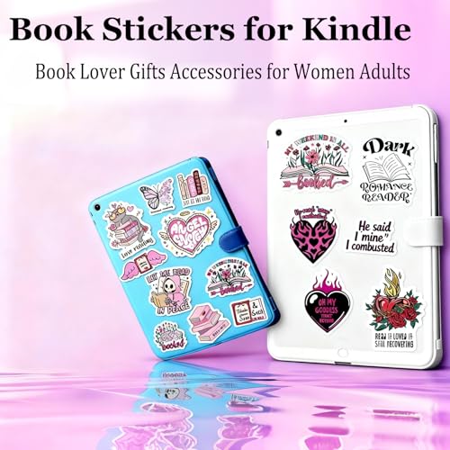 DETICKERS Book Stickers for Kindle Laptop Water Bottles 80 PCS Romance Bookish Waterproof Stickers Vinyl Gifts for Adults Reading Book Lover - style: Booking