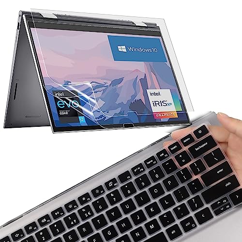 KEANBOLL 2-Pack Anti Glare Screen Protector & Keyboard Cover for 2022-2023 14" Dell Inspiron 14 7420 7425 2-in-1 Touchscreen Laptop (14 inch), Eye Protection, Anti Fingerprint Screen Filter (Matte)