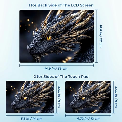 Reusable Universal Laptop Skin Sticker, Cut to Fit for 11.6–15.6 Inch Laptops, Waterproof Protective Film, No-Residue - Golden Dragon - color: Golden Dragon