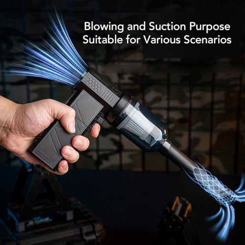 Compressed Air Duster, 150000 RPM Super Power Rechargeable Brushless Motor Cordless Turbo Fan with LED Display and Light Adjustable Jets Dry Cleaning Kit for PC Car Outdoor