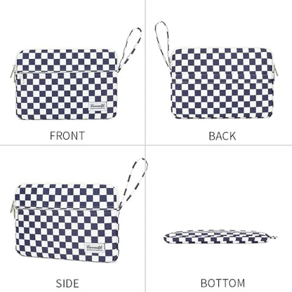 Canvaslife Laptop Sleeve Case Cover with Pocket for MacBook Pro 14 inch and 14 inch-14.4 inch HP, Lenovo, Dell, ASUS, Acer Notebook Computer (Deep Blue Checker) - color: Deep Blue Checker, size: 14 inch / 14.0 inch