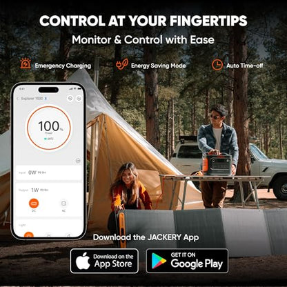 Jackery Explorer 1000 v2 Portable Power Station and Carrying Bag, 1070Wh LiFePO4 Battery,1500W AC/100W USB-C Output, 1 Hr Fast Charge, Solar Generator for for Outdoor, Camping - style: E1000v2+Carrying Bag