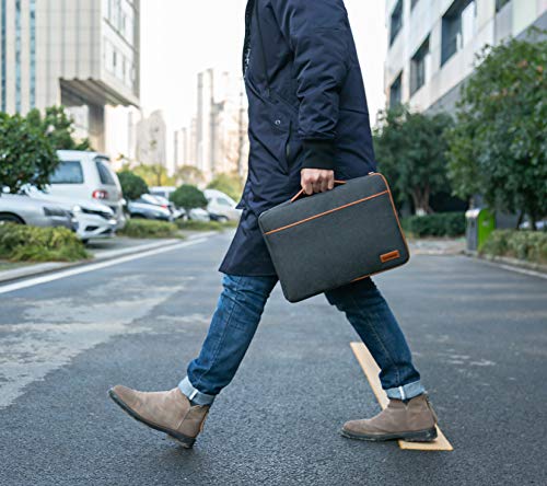 LONMEN 14 Inch Laptop Sleeve 360-Degree Protection with Retractable Handle, Water-Resistant Laptop Bag for 14" Laptops (Lenovo/Acer/ASUS/Dell/HP), MacBook Pro 14, Brown - size: 14 Inch