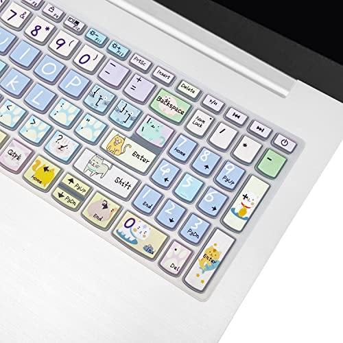 Keyboard Cover for Lenovo IdeaPad 320 330 330s 340s 520 720s 130 S145 L340 S340 15.6" 17.3"/ IdeaPad 3/Yoga C740 C940 15.6"/ ThinkBook 15/Lenovo-A12'' (Cute Cat) - color: Cute Cat