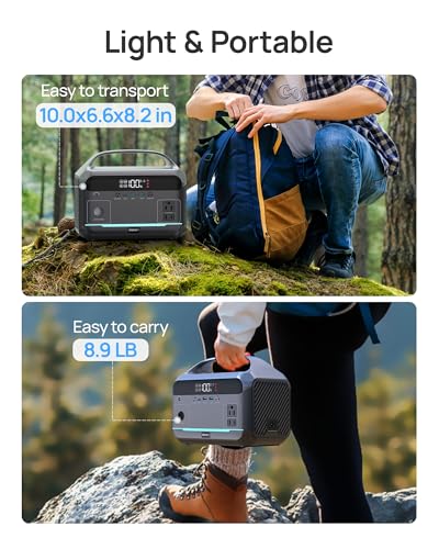 DARAN Portable Power Station 600W with Solar Panel, 288Wh LiFePO4 Battery Solar Generator, 2h Fast Charging Compact Lightweight Power Station for Outdoor Camping, Emergency, RV