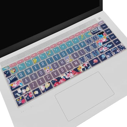 Keyboard Cover for HP 14" Laptop/HP Pavilion x360 14M-BA/CD 14M-DH 14-BF 14-cm 14-CF 14-DF 14-dk 14-DS 14-dq 14-FQ Series, 14-dq0020nr/dq0030nr, 14-fq1025nr/fq0033dx, Red Flower - color: Red Flower