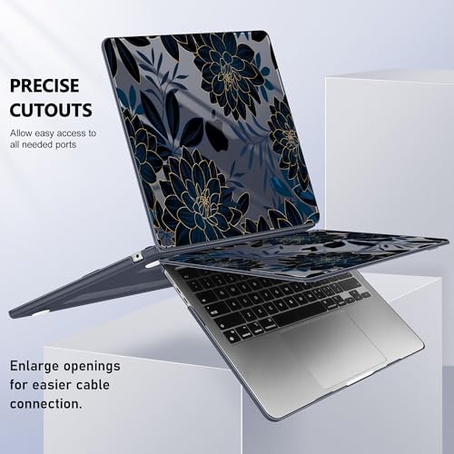 May Chen for MacBook Air 15 inch Case M5 M4 M3 M2 2026 2024-2023, Model A3448 A3241 A3114 A2941, Closes Seamlessly Hard Shell Laptop Cover with Keyboard Cover, Luxury Dahlia - color: Luxury dahlia