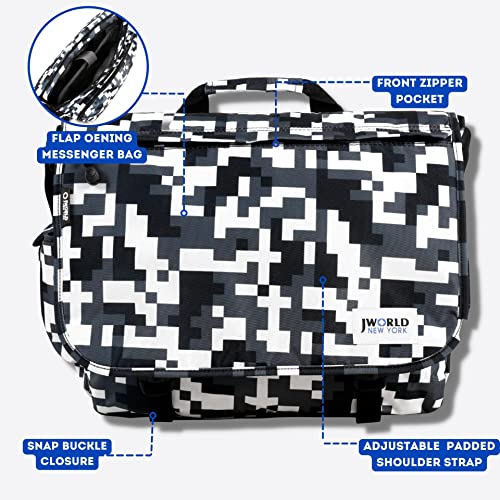 J World New York Thomas Laptop Messenger Bag for Women & Men. Kids Computer Bookbag - color: Camo