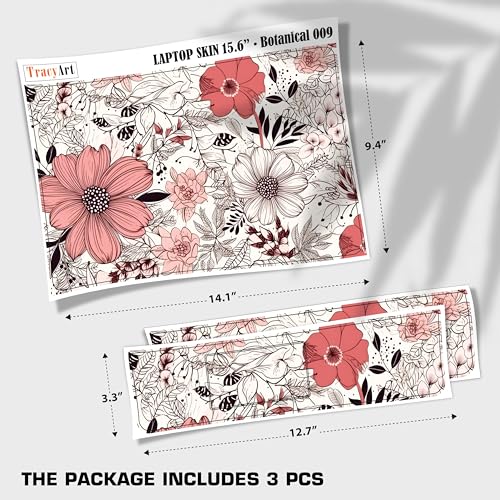 Laptop Skin Decal HP 15.6" - Botanical, Laptop Cover Sticker, No Cutting Required, No Bubble, Waterproof, Scratch Resistant - Including Wide Screen and Wrist Pad - size: 15.6 inch