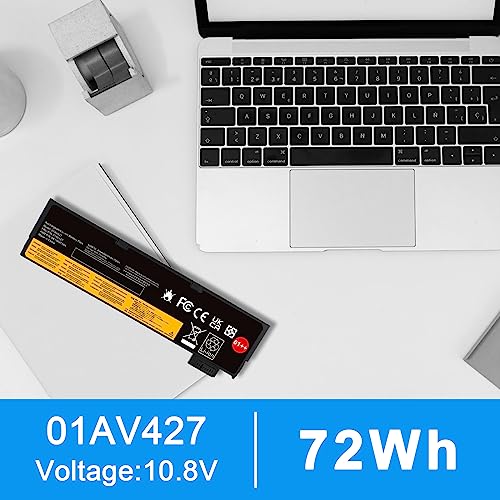 61++ 72Wh 01AV422 01AV423 01AV425 01AV427 01AV428 01AV490 01AV492 Battery for Lenovo ThinkPad T480 T470 P51S P52S T570 T580 A485 A475 TP25 P51S P52S Series SB10K97584 SB10K97585 X50M08812 4X50M08812 - size: 8.2*2.6*1inch 01AV427