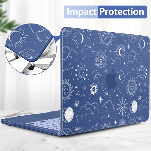 DONGKE for MacBook Neo 13 inch Case 2026 (Model A3404), Artistic Sun Pattern Ultra Slim Frosted Matte Hard Shell, Anti-Scratch & Fingerprint Resistant Cover - Sun & Moon - color: Sun & Moon