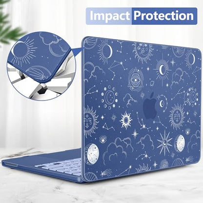 DONGKE for MacBook Neo 13 inch Case 2026 (Model A3404), Artistic Sun Pattern Ultra Slim Frosted Matte Hard Shell, Anti-Scratch & Fingerprint Resistant Cover - Sun & Moon - color: Sun & Moon