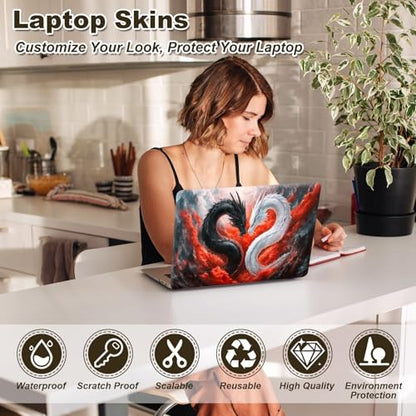 Universal Laptop Skin Sticker, 11-15.6 Inch Reusable Vinyl Laptop Skin Decal, Scratch Resistant Waterproof Cover, Easy to Trim & Apply, Dragon - color: Dragon